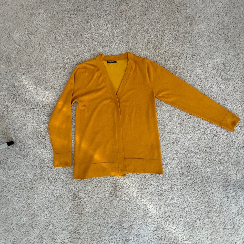 Urban Coco Mustard Yellow Open Front Cardigan Size XL - Picture 5 of 9